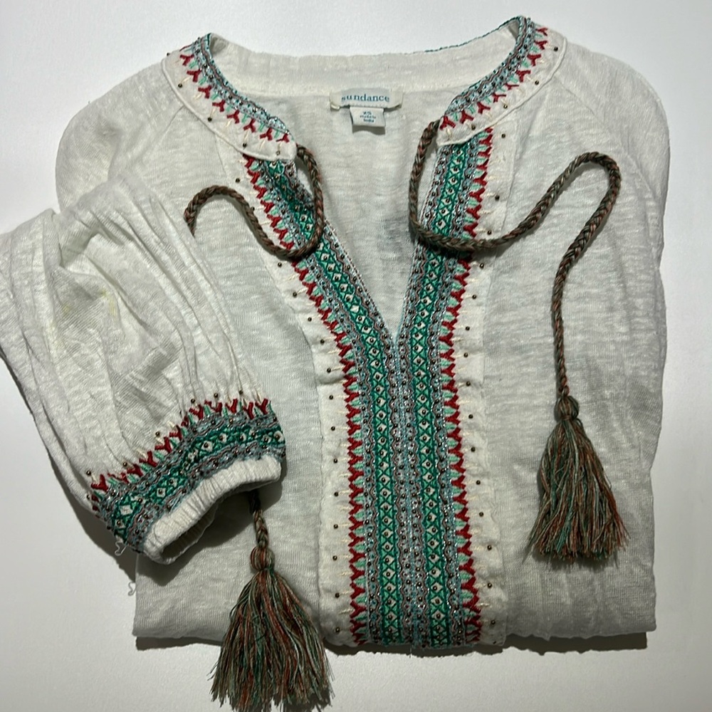 Sundance Catalog Linen Top - XS